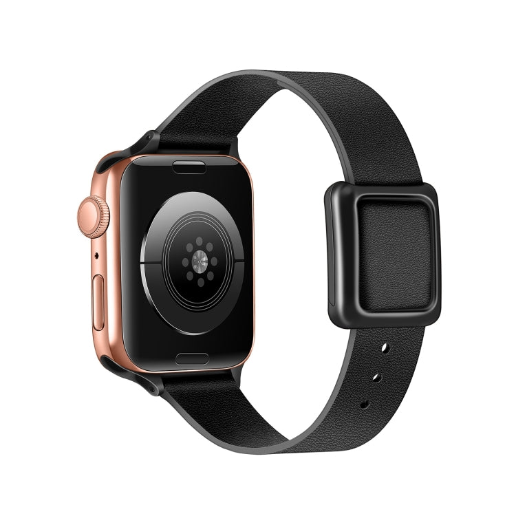 Cinturino magnetico con fibbia quadrata nera per Apple Watch Series, 7 45mm / 6&SE&5&4 44mm / 3&2&1 42mm, 7 41mm / 6&SE&5&4 40mm / 3&2&1 38mm