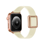 Cinturino magnetico con fibbia quadrata in oro rosa per la serie Apple Watch, 7 45mm / 6&SE&5&4 44mm / 3&2&1 42mm, 7 41mm / 6&SE&5&4 40mm / 3&2&1 38mm