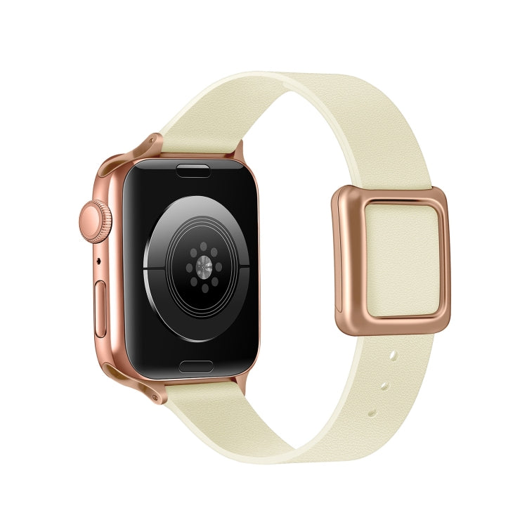 Cinturino magnetico con fibbia quadrata in oro rosa per la serie Apple Watch, 7 45mm / 6&SE&5&4 44mm / 3&2&1 42mm, 7 41mm / 6&SE&5&4 40mm / 3&2&1 38mm