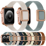 Cinturino magnetico con fibbia quadrata in oro rosa per la serie Apple Watch, 7 45mm / 6&SE&5&4 44mm / 3&2&1 42mm, 7 41mm / 6&SE&5&4 40mm / 3&2&1 38mm