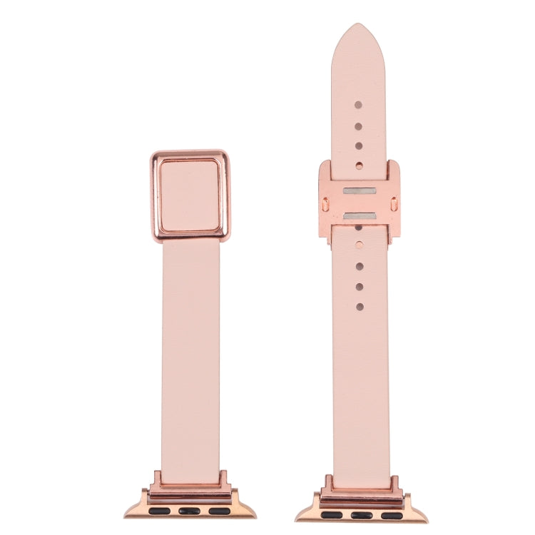Cinturino magnetico con fibbia quadrata in oro rosa per la serie Apple Watch, 7 45mm / 6&SE&5&4 44mm / 3&2&1 42mm, 7 41mm / 6&SE&5&4 40mm / 3&2&1 38mm