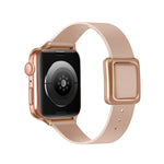 Cinturino magnetico con fibbia quadrata in oro rosa per la serie Apple Watch, 7 45mm / 6&SE&5&4 44mm / 3&2&1 42mm, 7 41mm / 6&SE&5&4 40mm / 3&2&1 38mm
