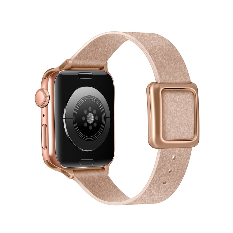 Cinturino magnetico con fibbia quadrata in oro rosa per la serie Apple Watch, 7 45mm / 6&SE&5&4 44mm / 3&2&1 42mm, 7 41mm / 6&SE&5&4 40mm / 3&2&1 38mm