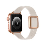 Cinturino magnetico con fibbia quadrata in oro rosa per la serie Apple Watch, 7 45mm / 6&SE&5&4 44mm / 3&2&1 42mm, 7 41mm / 6&SE&5&4 40mm / 3&2&1 38mm