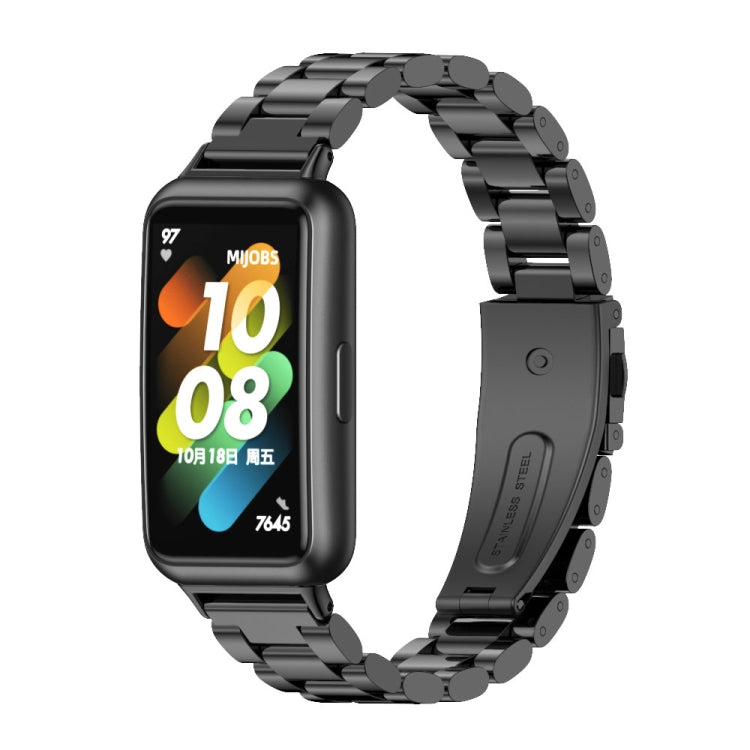 Cinturino per orologio MIJOBS in acciaio inossidabile con tre sfere in metallo, For Huawei Band 7 / 7 NFC