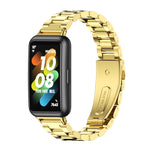 Cinturino per orologio MIJOBS in acciaio inossidabile con tre sfere in metallo, For Huawei Band 7 / 7 NFC