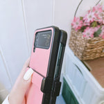 Custodia per telefono in PU con texture Litchi bicolore, For Samsung Galaxy Z Flip4 5G