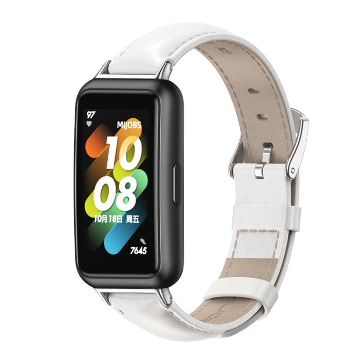 MIJOBS Cinturino per orologio in pelle di vacchetta, For Huawei Band 7 / 7 NFC
