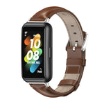 MIJOBS Cinturino per orologio in pelle di vacchetta, For Huawei Band 7 / 7 NFC