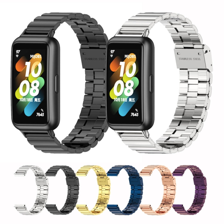 Cinturino per orologio con fibbia in metallo in acciaio inossidabile bambù Mijobs, For Huawei Band 7 / 7 NFC