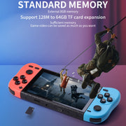 X50 Schermo da 5,1 pollici Console di gioco retrò portatile Memoria 8G con oltre 6000 giochi, X50 / Black, X50 / Red+Blue
