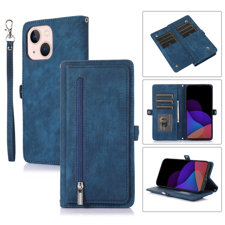 Custodia per telefono in pelle con cerniera e slot per schede con fibbia, For iPhone 14 Pro Max, For iPhone 14 Pro, For iPhone 14 Plus, For iPhone 14