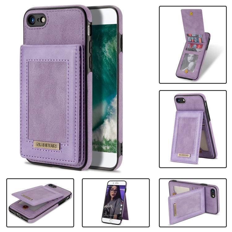 N.BEKUS Custodia per telefono RFID con slot per schede a fogli mobili verticale, For iPhone SE 2022 / SE 2022 / 8 / 7, For iPhone 8 Plus / 7 Plus, For iPhone 11 Pro Max, For iPhone 11 Pro