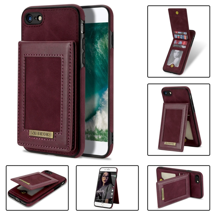 N.BEKUS Custodia per telefono RFID con slot per schede a fogli mobili verticale, For iPhone SE 2022 / SE 2022 / 8 / 7, For iPhone 8 Plus / 7 Plus, For iPhone 11 Pro Max, For iPhone 11 Pro