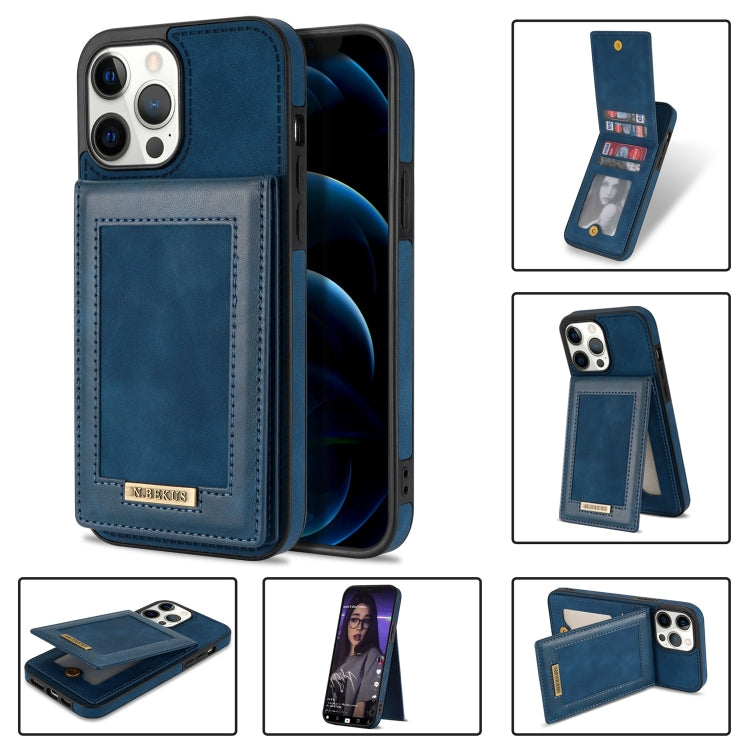 N.BEKUS Custodia per telefono RFID con slot per schede a fogli mobili verticale, For iPhone 12 mini, For iPhone 12 Pro, For iPhone 12 Pro Max, For iPhone 13