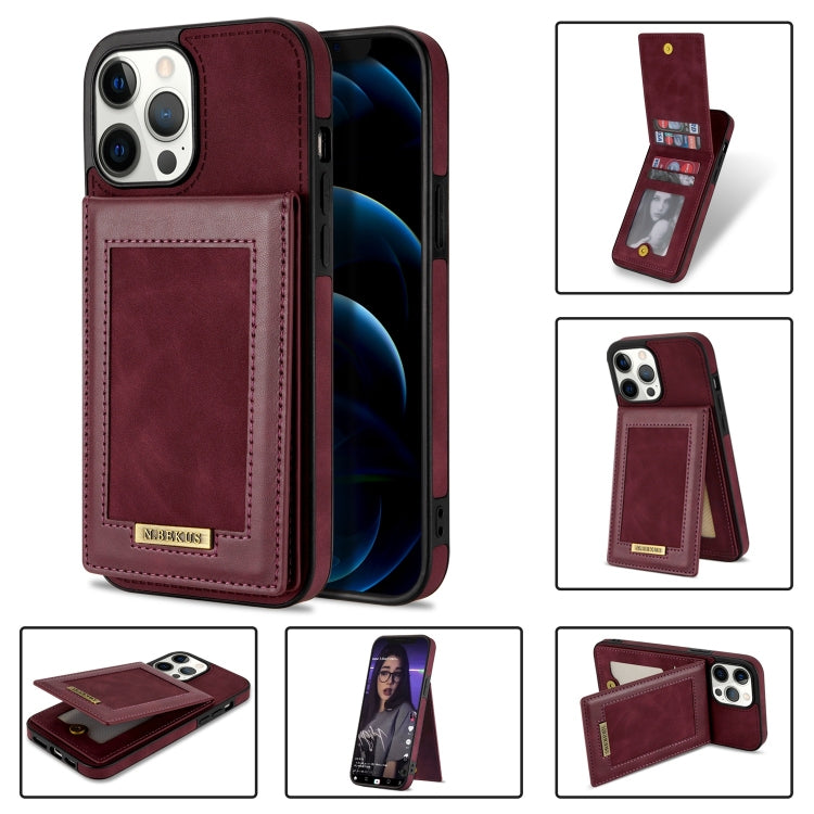 N.BEKUS Custodia per telefono RFID con slot per schede a fogli mobili verticale, For iPhone 12 mini, For iPhone 12 Pro, For iPhone 12 Pro Max, For iPhone 13