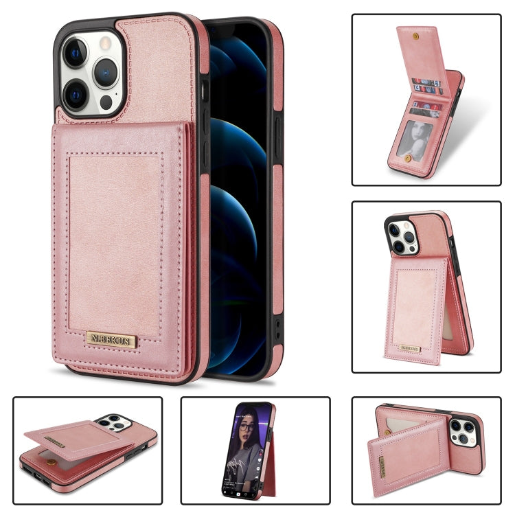 N.BEKUS Custodia per telefono RFID con slot per schede a fogli mobili verticale, For iPhone 12 mini, For iPhone 12 Pro, For iPhone 12 Pro Max, For iPhone 13