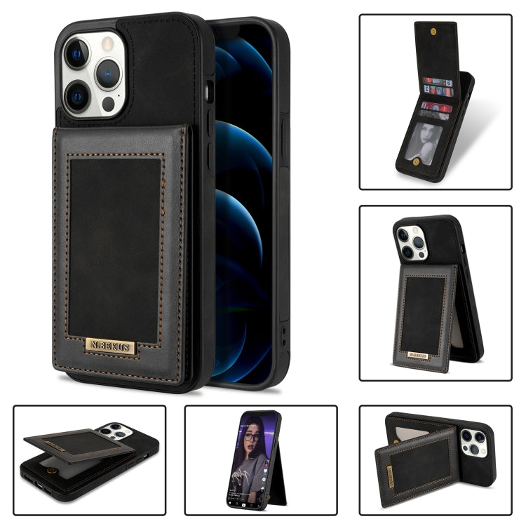 N.BEKUS Custodia per telefono RFID con slot per schede a fogli mobili verticale, For iPhone 12 mini, For iPhone 12 Pro, For iPhone 12 Pro Max, For iPhone 13