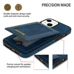 N.BEKUS Custodia per telefono RFID con slot per schede a fogli mobili verticale, For iPhone 13 mini, For iPhone 13 Pro, For iPhone 13 Pro Max, For iPhone 14