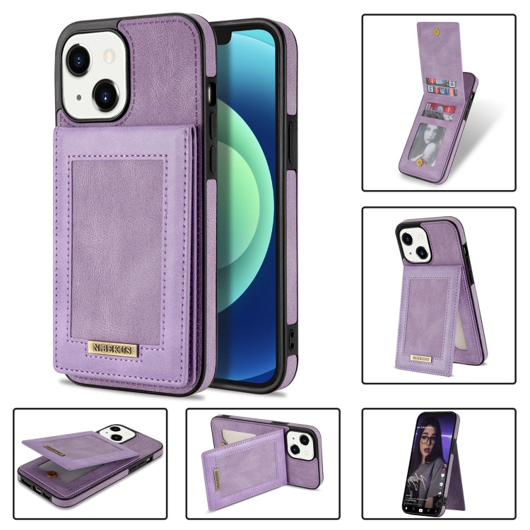 N.BEKUS Custodia per telefono RFID con slot per schede a fogli mobili verticale, For iPhone 13 mini, For iPhone 13 Pro, For iPhone 13 Pro Max, For iPhone 14