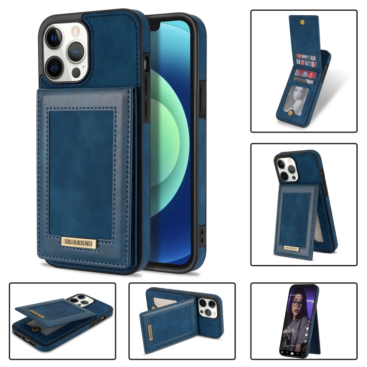 N.BEKUS Custodia per telefono RFID con slot per schede a fogli mobili verticale, For iPhone 13 mini, For iPhone 13 Pro, For iPhone 13 Pro Max, For iPhone 14