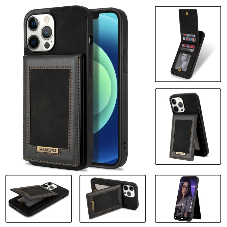 N.BEKUS Custodia per telefono RFID con slot per schede a fogli mobili verticale, For iPhone 13 mini, For iPhone 13 Pro, For iPhone 13 Pro Max, For iPhone 14