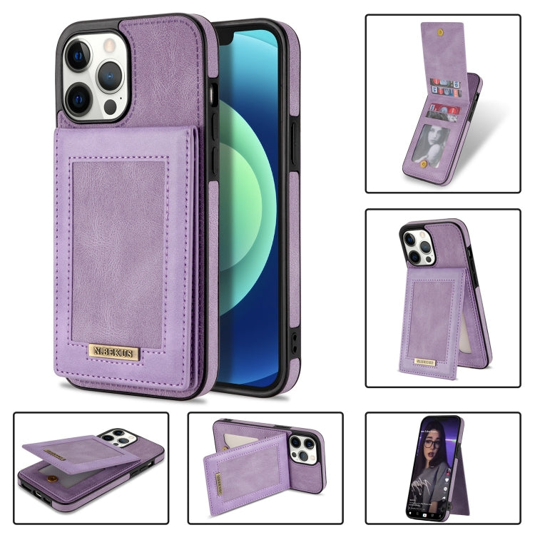 N.BEKUS Custodia per telefono RFID con slot per schede a fogli mobili verticale, For iPhone 13 mini, For iPhone 13 Pro, For iPhone 13 Pro Max, For iPhone 14