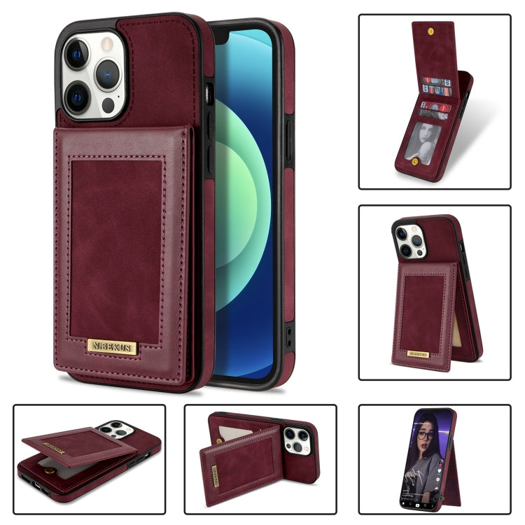 N.BEKUS Custodia per telefono RFID con slot per schede a fogli mobili verticale, For iPhone 13 mini, For iPhone 13 Pro, For iPhone 13 Pro Max, For iPhone 14