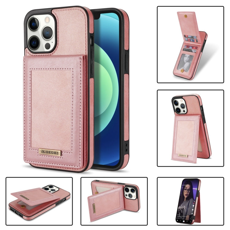 N.BEKUS Custodia per telefono RFID con slot per schede a fogli mobili verticale, For iPhone 13 mini, For iPhone 13 Pro, For iPhone 13 Pro Max, For iPhone 14