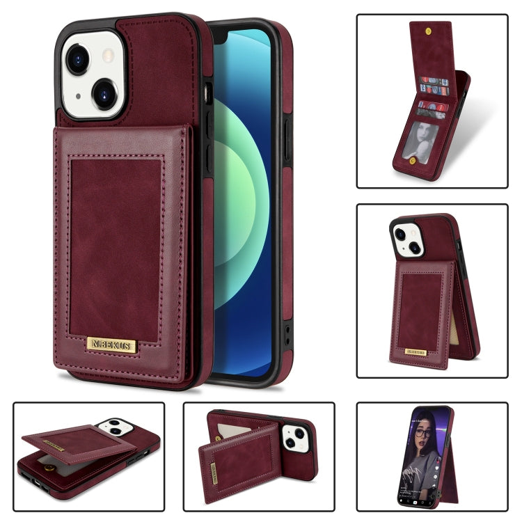 N.BEKUS Custodia per telefono RFID con slot per schede a fogli mobili verticale, For iPhone 13 mini, For iPhone 13 Pro, For iPhone 13 Pro Max, For iPhone 14