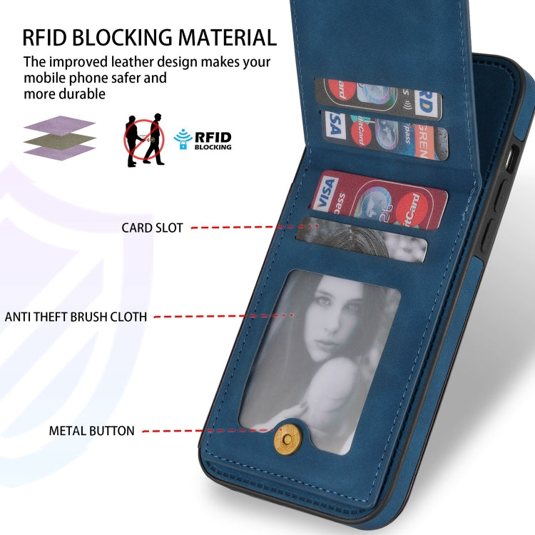 N.BEKUS Custodia per telefono RFID con slot per schede a fogli mobili verticale, For iPhone 14 Plus, For iPhone 14 Pro, For iPhone 14 Pro Max, For iPhone 11