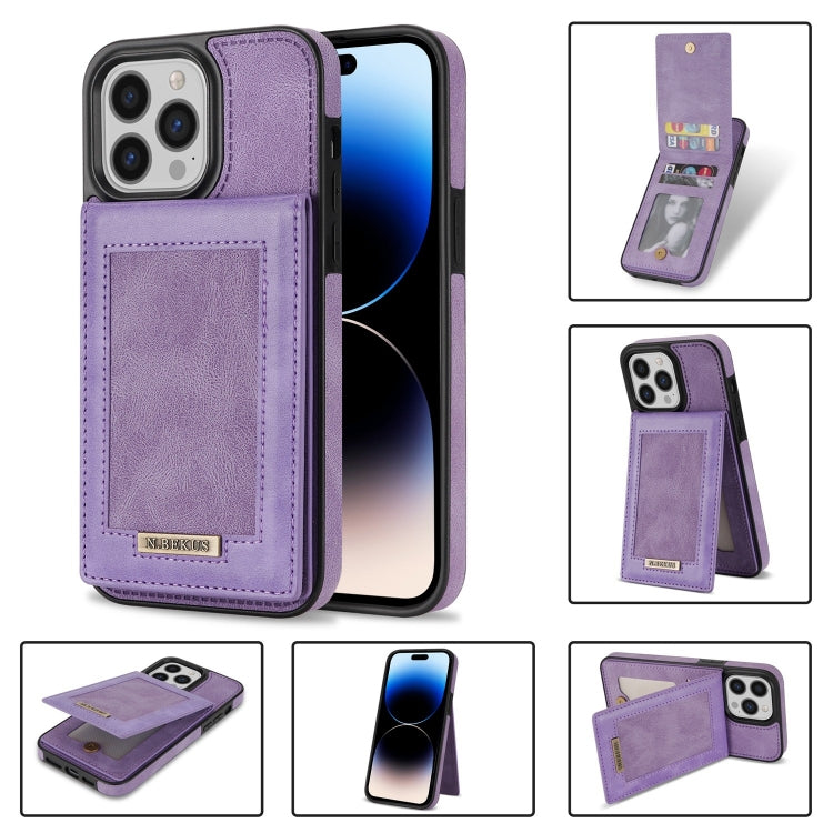 N.BEKUS Custodia per telefono RFID con slot per schede a fogli mobili verticale, For iPhone 14 Plus, For iPhone 14 Pro, For iPhone 14 Pro Max, For iPhone 11