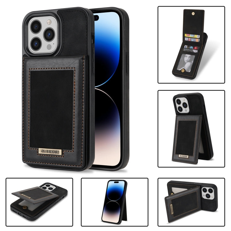 N.BEKUS Custodia per telefono RFID con slot per schede a fogli mobili verticale, For iPhone 14 Plus, For iPhone 14 Pro, For iPhone 14 Pro Max, For iPhone 11