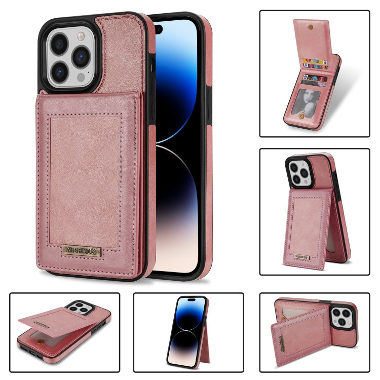N.BEKUS Custodia per telefono RFID con slot per schede a fogli mobili verticale, For iPhone 14 Plus, For iPhone 14 Pro, For iPhone 14 Pro Max, For iPhone 11