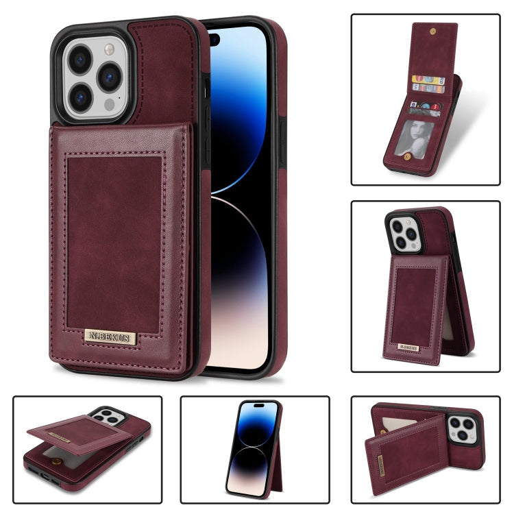 N.BEKUS Custodia per telefono RFID con slot per schede a fogli mobili verticale, For iPhone 14 Plus, For iPhone 14 Pro, For iPhone 14 Pro Max, For iPhone 11