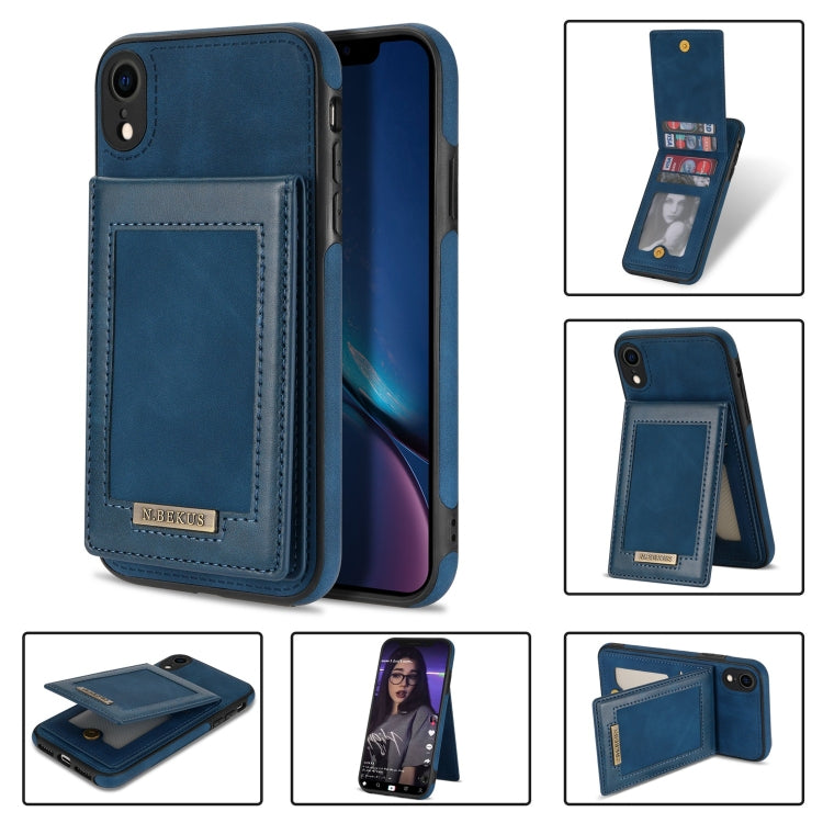 N.BEKUS Custodia per telefono RFID con slot per schede a fogli mobili verticale, For iPhone 12, For iPhone XR, For iPhone XS Max, For iPhone XS / X