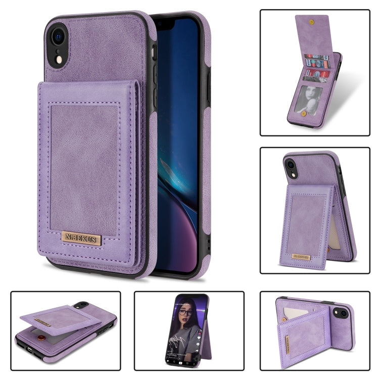 N.BEKUS Custodia per telefono RFID con slot per schede a fogli mobili verticale, For iPhone 12, For iPhone XR, For iPhone XS Max, For iPhone XS / X