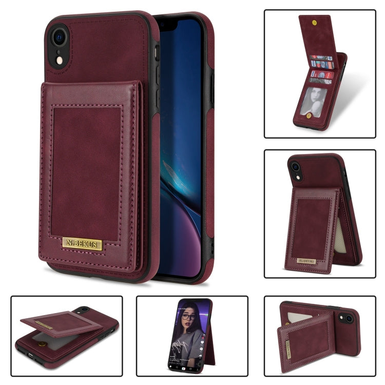N.BEKUS Custodia per telefono RFID con slot per schede a fogli mobili verticale, For iPhone 12, For iPhone XR, For iPhone XS Max, For iPhone XS / X