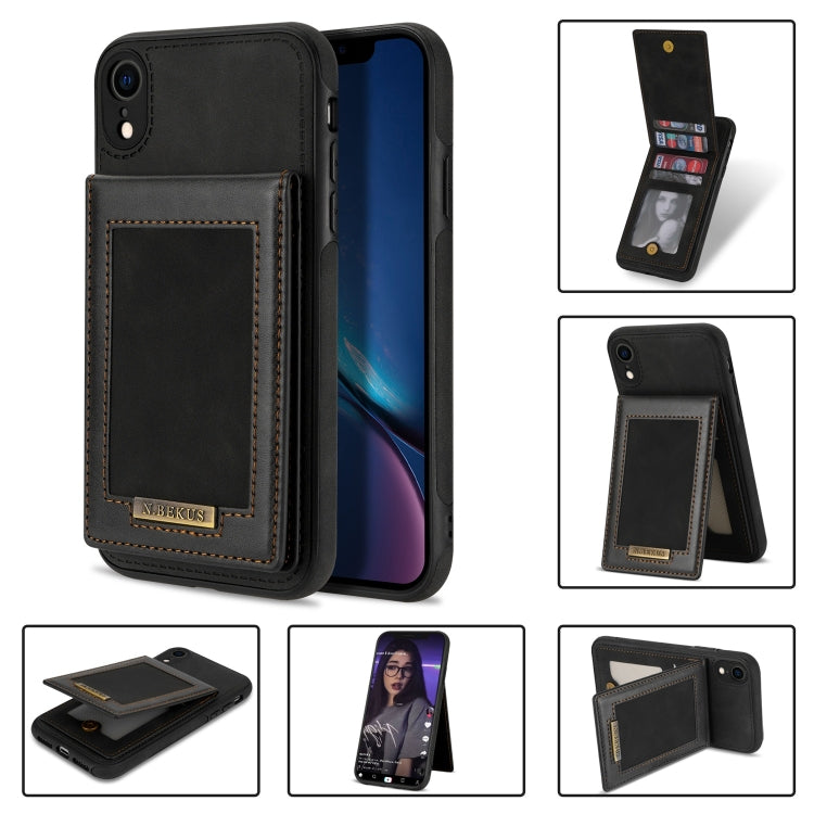 N.BEKUS Custodia per telefono RFID con slot per schede a fogli mobili verticale, For iPhone 12, For iPhone XR, For iPhone XS Max, For iPhone XS / X