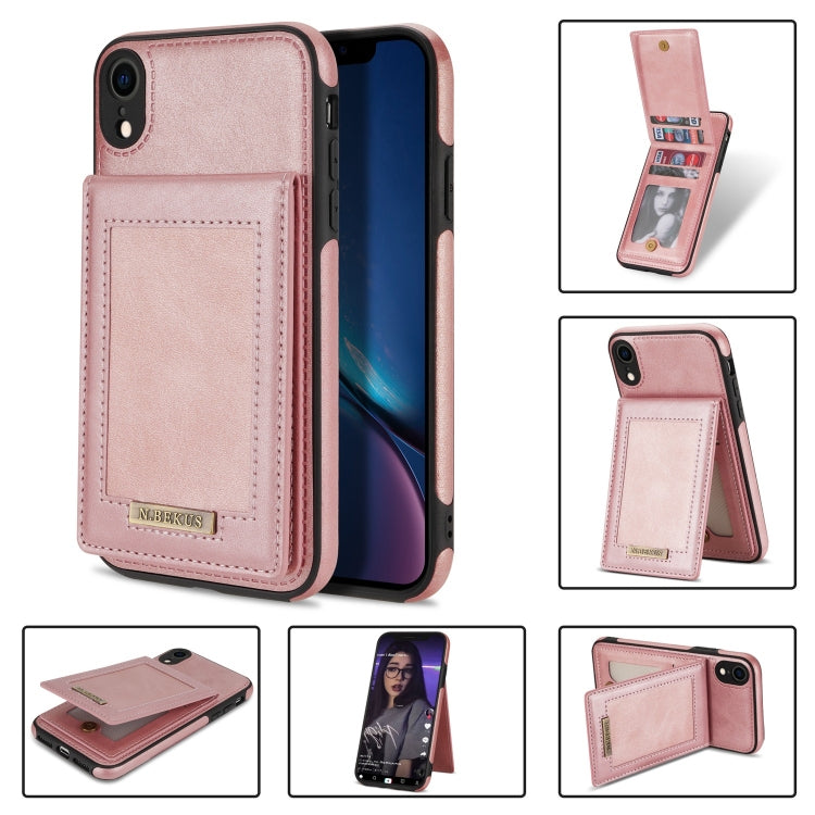 N.BEKUS Custodia per telefono RFID con slot per schede a fogli mobili verticale, For iPhone 12, For iPhone XR, For iPhone XS Max, For iPhone XS / X