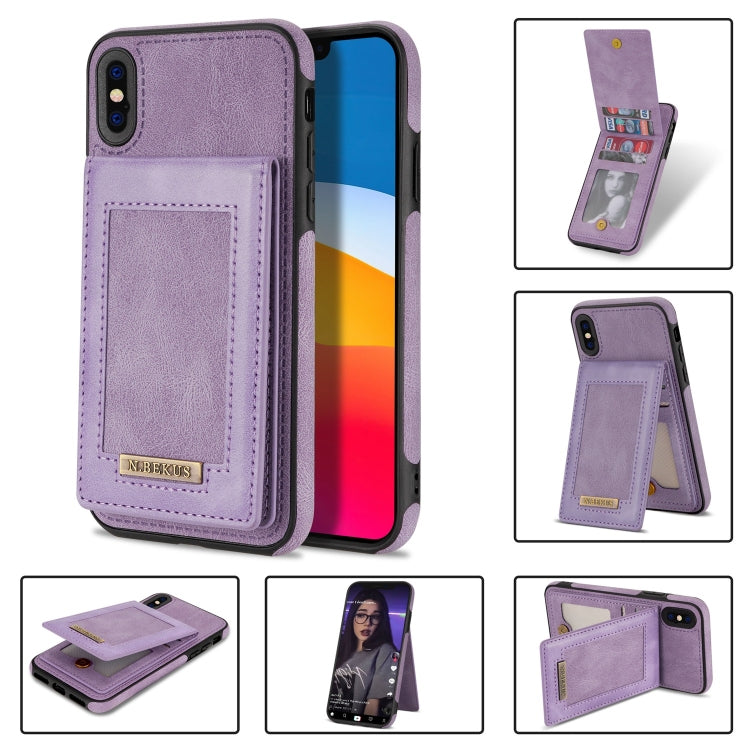 N.BEKUS Custodia per telefono RFID con slot per schede a fogli mobili verticale, For iPhone 12, For iPhone XR, For iPhone XS Max, For iPhone XS / X