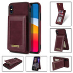 N.BEKUS Custodia per telefono RFID con slot per schede a fogli mobili verticale, For iPhone 12, For iPhone XR, For iPhone XS Max, For iPhone XS / X
