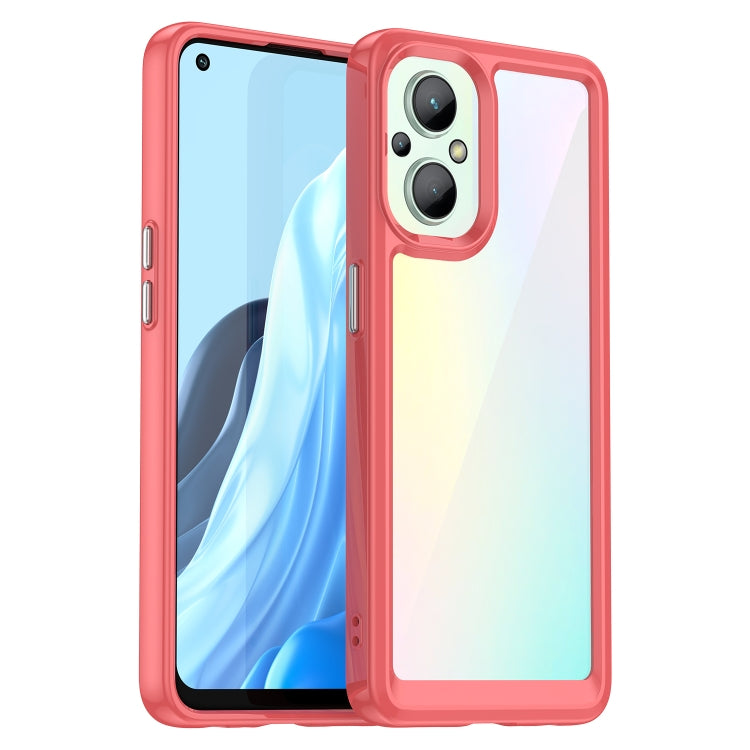 Custodia per telefono in acrilico + TPU serie colorata, For OPPO Reno 8 Lite
