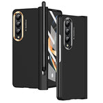 Skin Feel Custodia per telefono flip con cerniera per lenti a contatto bicolore con slot per penna, For Samsung Galaxy Z Fold4