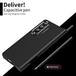 Skin Feel Custodia per telefono flip con cerniera per lenti a contatto bicolore con slot per penna, For Samsung Galaxy Z Fold4
