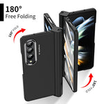 Skin Feel Custodia per telefono flip con cerniera per lenti a contatto bicolore con slot per penna, For Samsung Galaxy Z Fold4