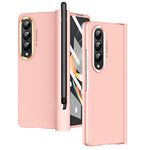 Skin Feel Custodia per telefono flip con cerniera per lenti a contatto bicolore con slot per penna, For Samsung Galaxy Z Fold4