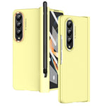 Skin Feel Custodia per telefono flip con cerniera per lenti a contatto bicolore con slot per penna, For Samsung Galaxy Z Fold4