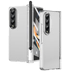 Skin Feel Custodia per telefono flip con cerniera per lenti a contatto bicolore con slot per penna, For Samsung Galaxy Z Fold4