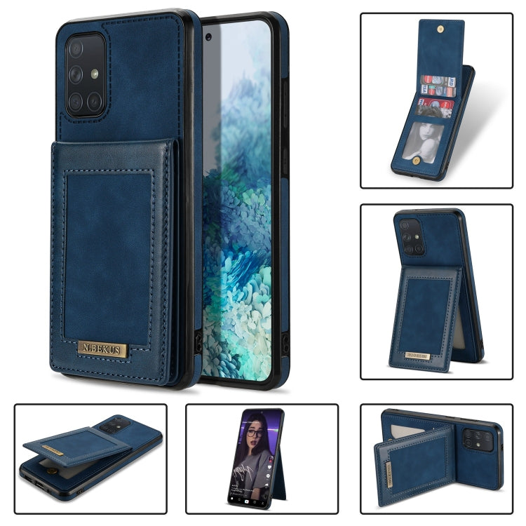 Custodia per telefono RFID con slot per schede a fogli mobili verticale N.Bekus, For Samsung Galaxy A12 5G, For Samsung Galaxy A51 4G, For Samsung Galaxy A71 4G, For Samsung Galaxy A53 5G, For Samsung Galaxy A52s / A52 5G